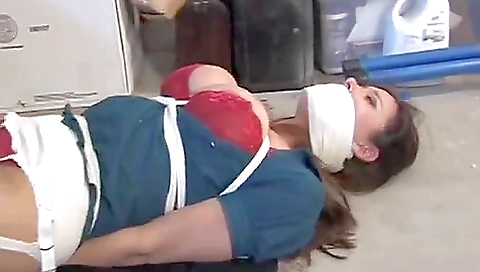 Christina Bound In The Garage